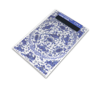 Chiffon à lunettes, 10 x 15 cm, bleu de Delft, plaque de faïence