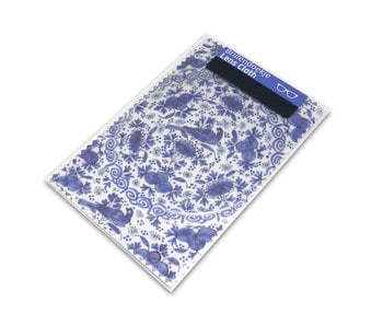 Lens cloth, 10 x 15 cm, Delft blue, Faience plate