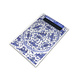 Chiffon à lunettes, 10 x 15 cm, bleu de Delft, plaque de faïence