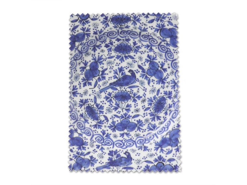 Lens cloth, 10 x 15 cm, Delft blue, Faience plate