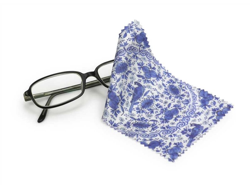 Paño de gafas, 10 x 15 cm, azul de Delft, placa de loza