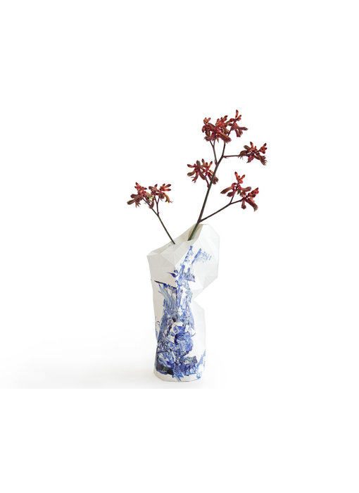 Papiervase, Delfter blaue Symbole / Schiff