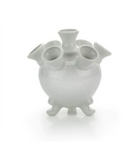 White tulip vase, round, 14 cm D0303