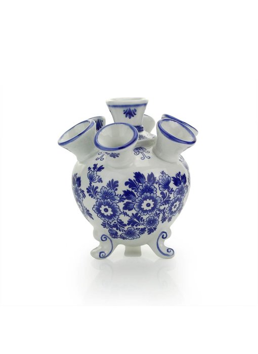 Delft blue tulip vase, round, 14 cm