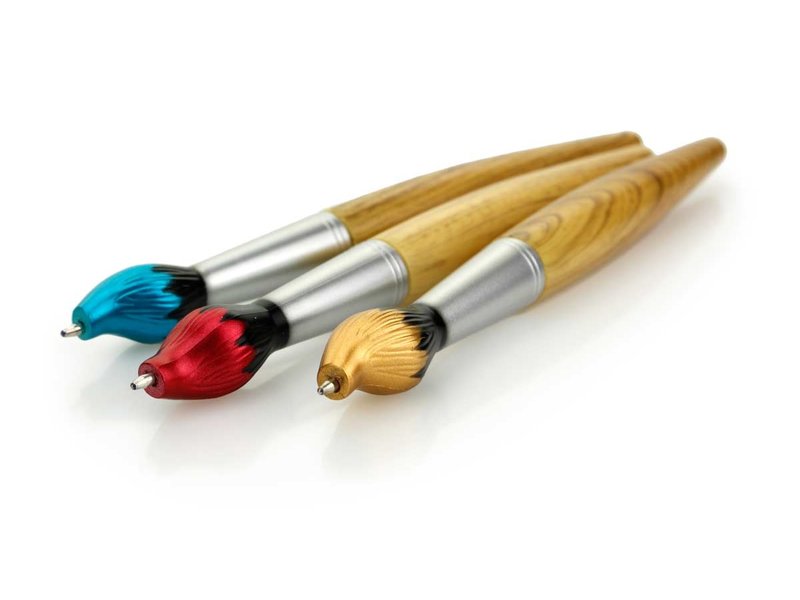 Brush ballpoint pen,  gold tip