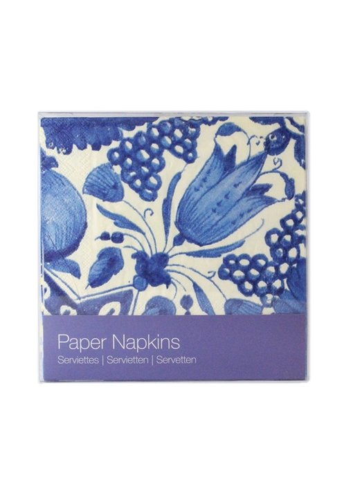 Paper Napkins, Delft Blue Tulip Tile