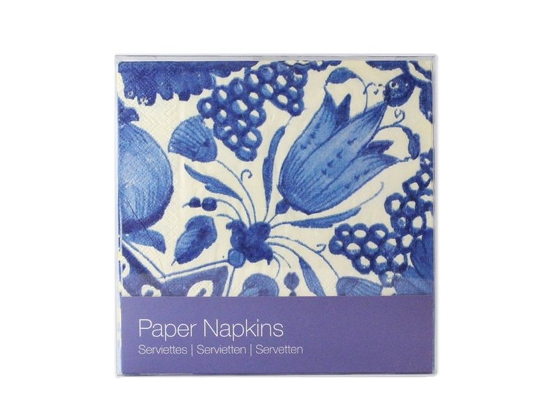 Serviettes papier, Tulipe coin Delft Blue