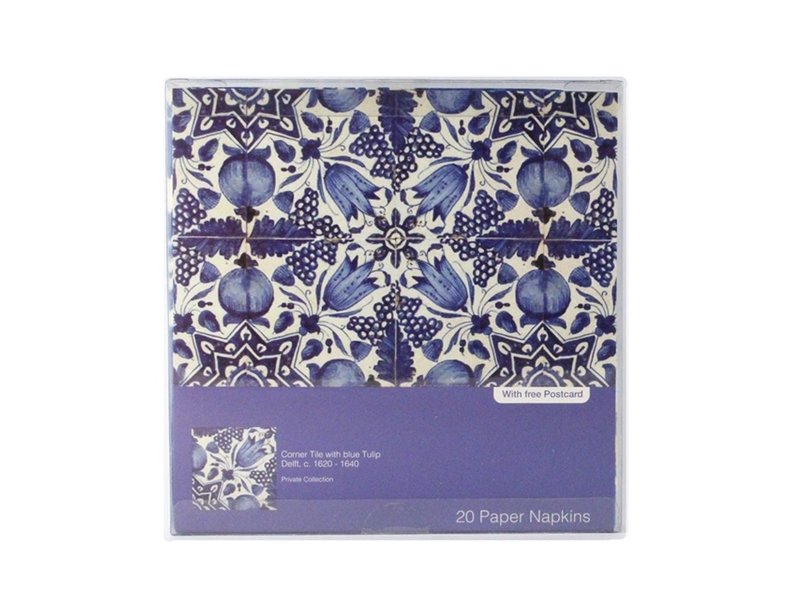 Paper Napkins, Delft Blue Tulip Tile