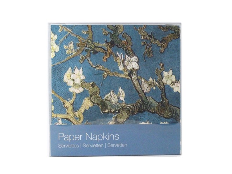 Servilletas de papel, flor de almendro, Van Gogh