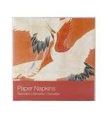 Paper Napkins, White and Red Cranes