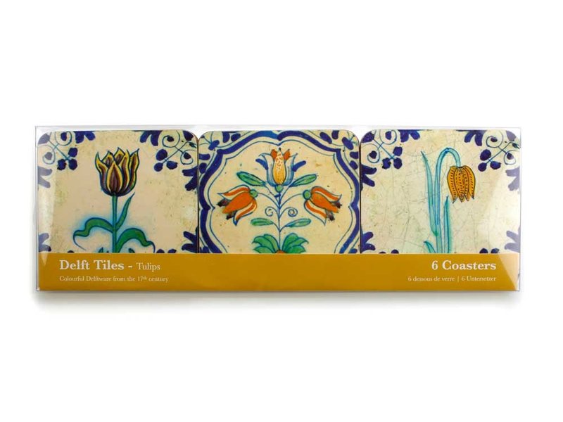 Posavasos, azulejos policromados de Delft Tulipanes (Policromo)