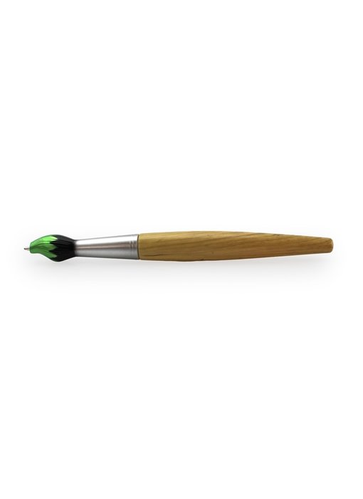 Brush ballpoint pen,   green tip