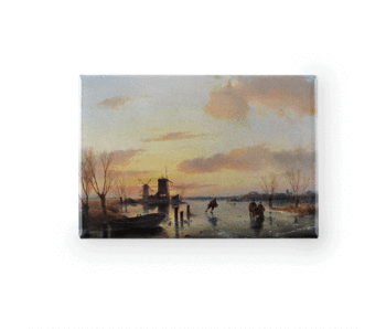 Fridge magnet, Winter landscape 1847, Shelf wood