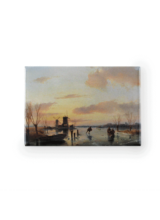 Aimant frigo, Paysage d'hiver 1847, Etagère bois