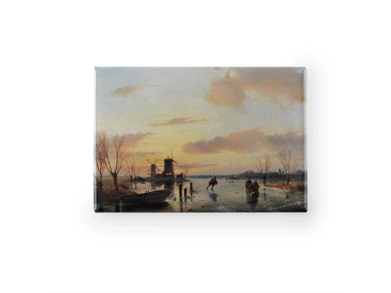 Fridge magnet, Winter landscape 1847, Shelf wood