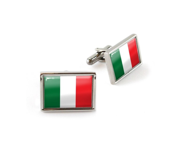 Cufflinks, Rectangular, Italian flag