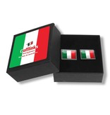 Cufflinks, Rectangular, Italian flag