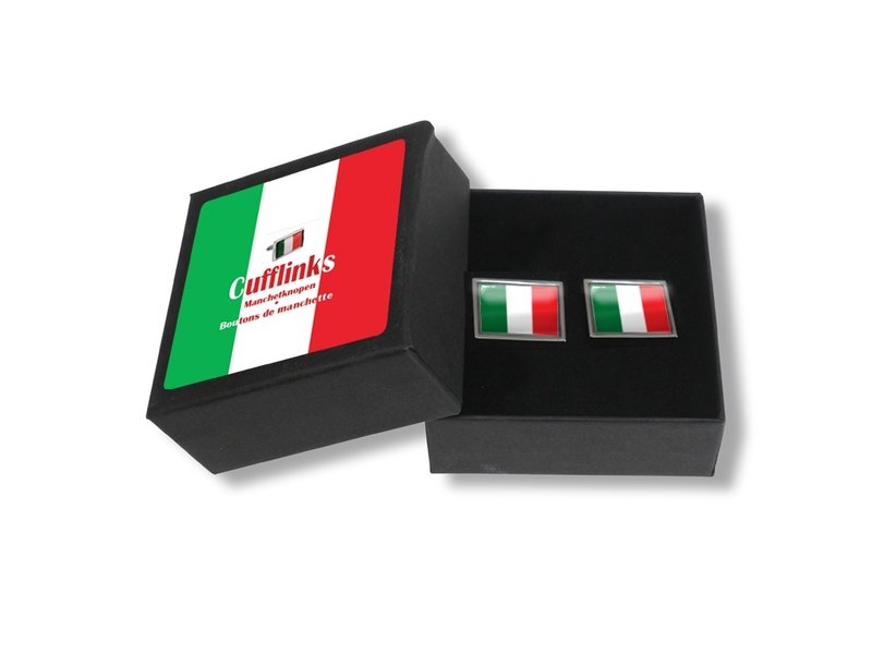 Cufflinks, Rectangular, Italian flag