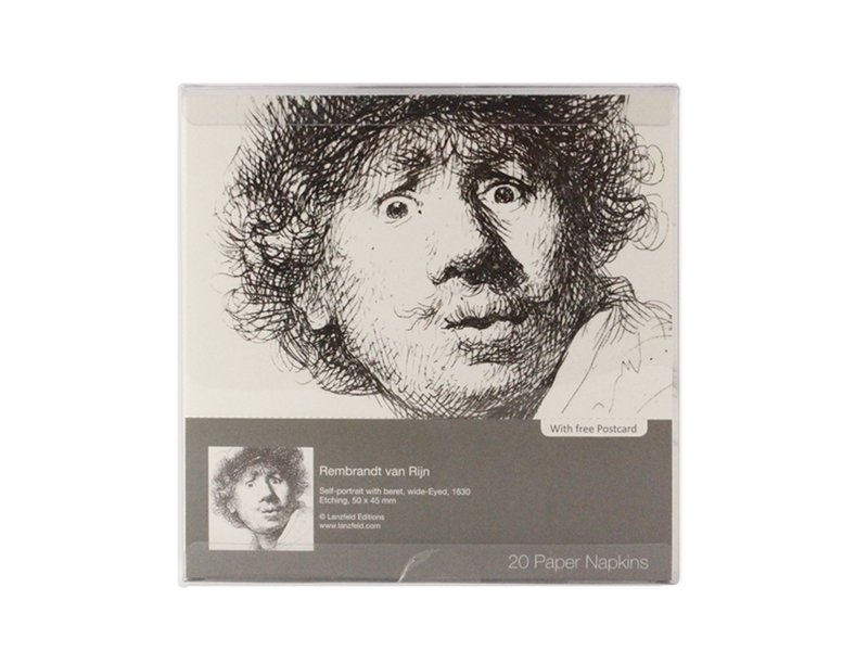 Papierservietten, überraschter Blick, Rembrandt
