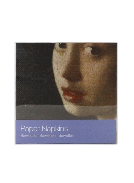 Papierservietten, Mädchen mit einem Perlenohrring, Vermeer
