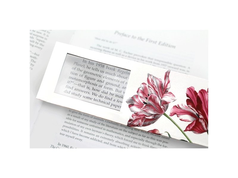 Magnifying Bookmark, Three tulips, Merian