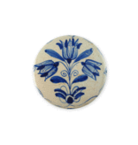 Espejo de bolsillo, grande, Ø 80 mm, tres tulipanes Delft azul