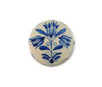 Pocket Mirror, Large,Ø 80 mm , Three tulips Delft blue