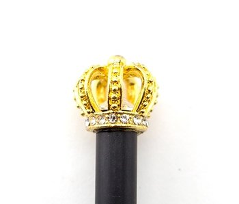 Crayon noir, avec couronne de roi dorée