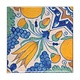 Aimant pour réfrigérateur, bleu de Delft, polychrome diagonal tulipe