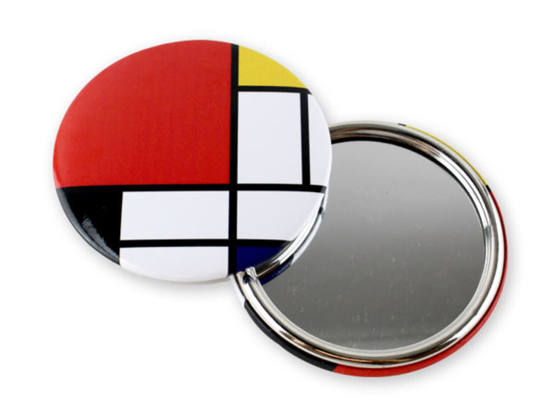 Pocket Mirror, Large,  Ø 80 mm, Mondriaan