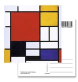 Postal, Composición con área roja grande, Mondrian