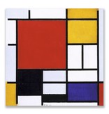 Ansichtkaart, Compositie met groot rood vlak, Mondriaan