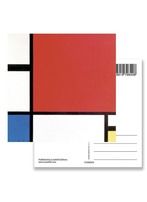 Postkarte, Komposition II, 1930, Mondrian