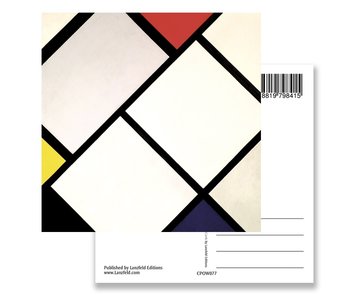 Composición de rombo, postal, Mondriaan