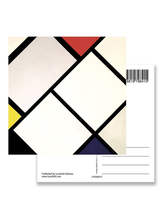 Composición de rombo, postal, Mondriaan