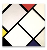 Composición de rombo, postal, Mondrian