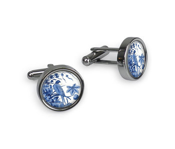 Boutons de manchette, Rijksmuseum, carrelage oiseaux bleu de Delft