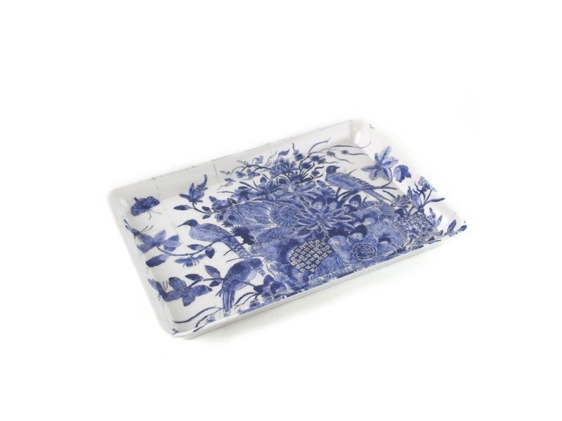 Mini tray, 21 x 14 cm, Delft blue birds