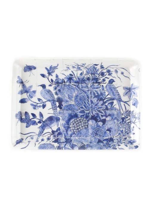 Mini tray, 21 x 14 cm, Delft blue birds