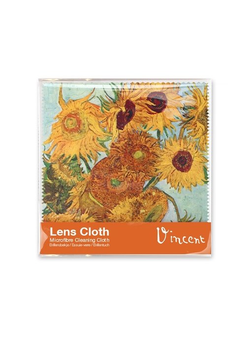 Brillenputztuch , 15 x 15 cm, Sonnenblumen, Van Gogh