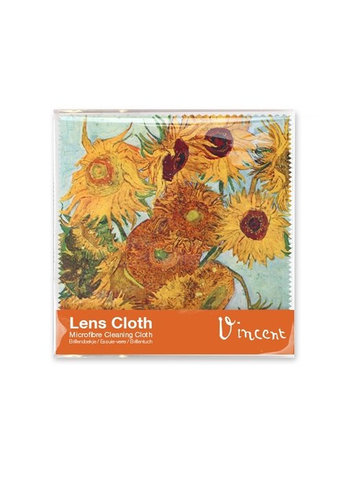 Chiffon à lunettes, 15 x 15 cm, Tournesols, Van Gogh