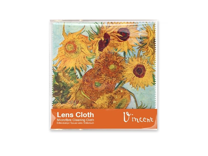 Lens cloth, 15 x 15 cm, Sunflowers, Van Gogh