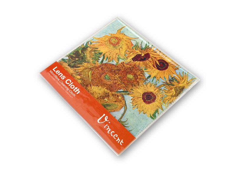 Lens cloth, 15 x 15 cm, Sunflowers, Van Gogh