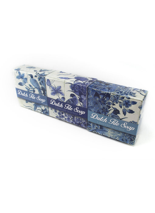 Soap, set of 3 pieces, Delft blue tiles