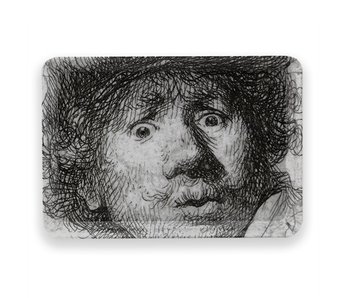 Mini tray, 21 x 14 cm, Self-portrait with astonished look, Rembrandt