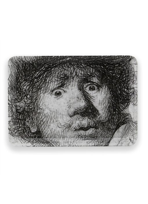 Mini dienblad , 21 x 14 cm, Zelfportret met verbaasde blik , Rembrandt