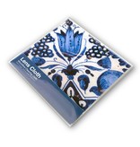 Lens cloth, 15 x 15 cm, Delft blue, Tulips