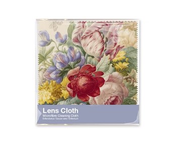 Brillenputztuch , 15 x 15 cm, Blumen, Henstenburgh