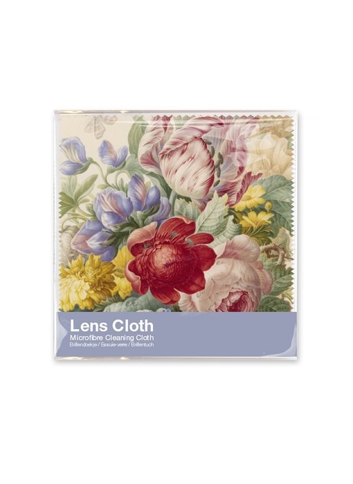 Brillenputztuch , 15 x 15 cm, Blumen, Henstenburgh