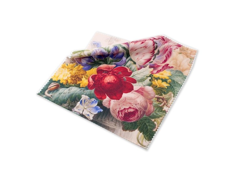 Lens cloth, 15 x 15 cm, Flowers, Henstenburgh